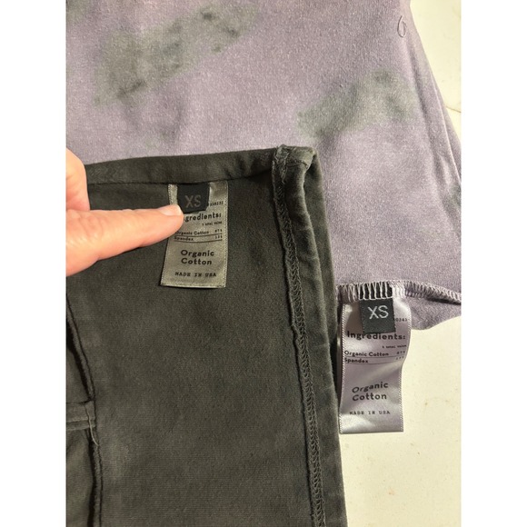 NEW Groceries womens XS Organic Cotton Tie Dye Leggings & Top Set Purple Black - Picture 5 of 6